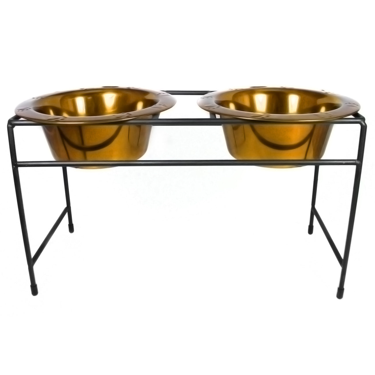 Platinum Pets Modern Double Raised Feeder Wide Rimmed Dog Bowl (2 x 2 Cups)