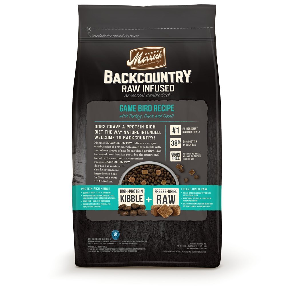 Merrick Backcountry Raw Infused Game Bird Recipe Grain Free Dry Dog Food