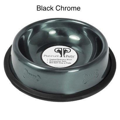 Platinum Pets Stainless Steel Embossed Non-Tip Cat Bowl