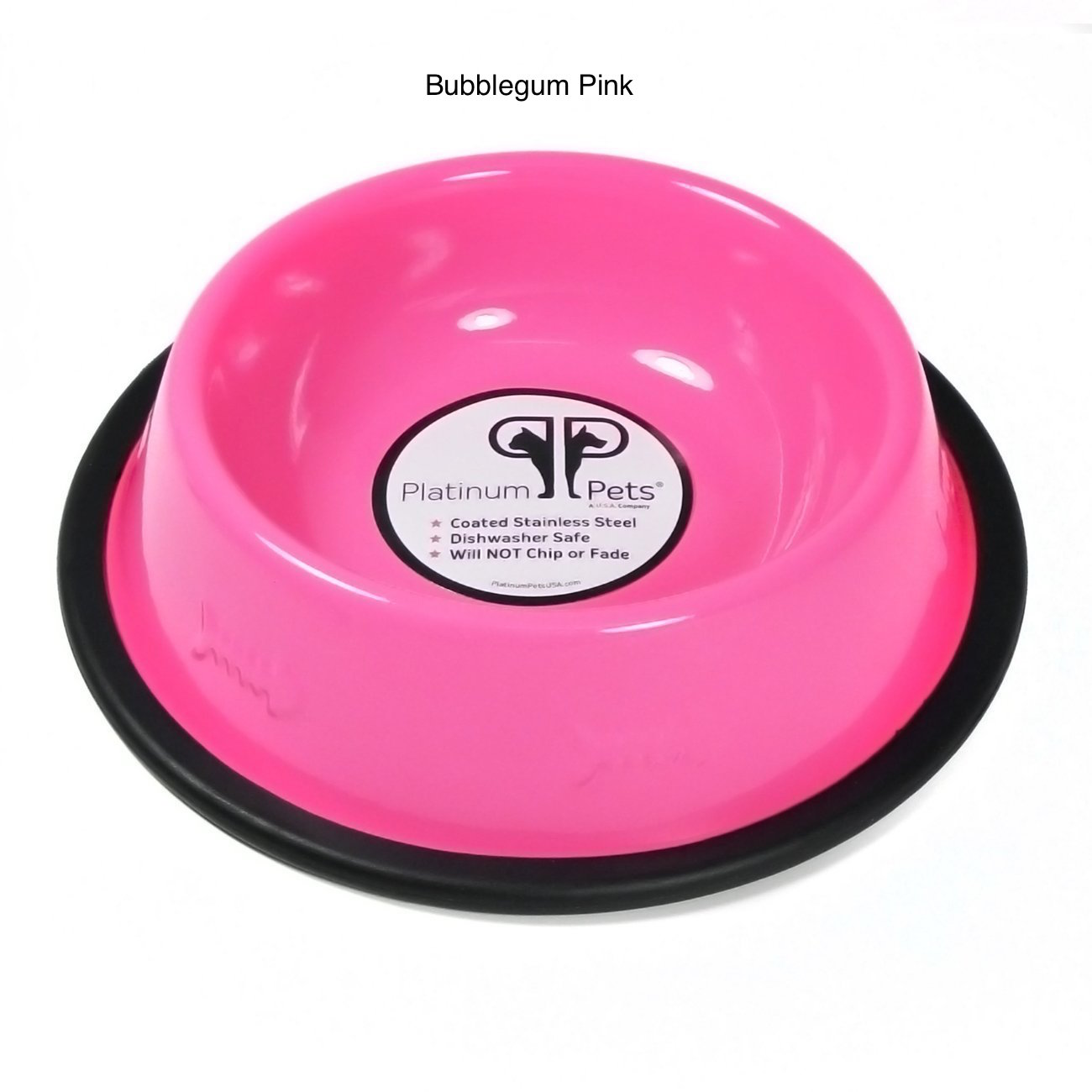 Platinum Pets Stainless Steel Embossed Non-Tip Cat Bowl