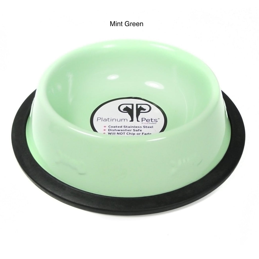 Platinum Pets Stainless Steel Embossed Non-Tip Cat Bowl