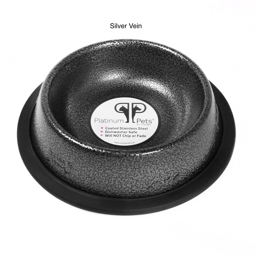 Platinum Pets Stainless Steel Embossed Non-Tip Cat Bowl