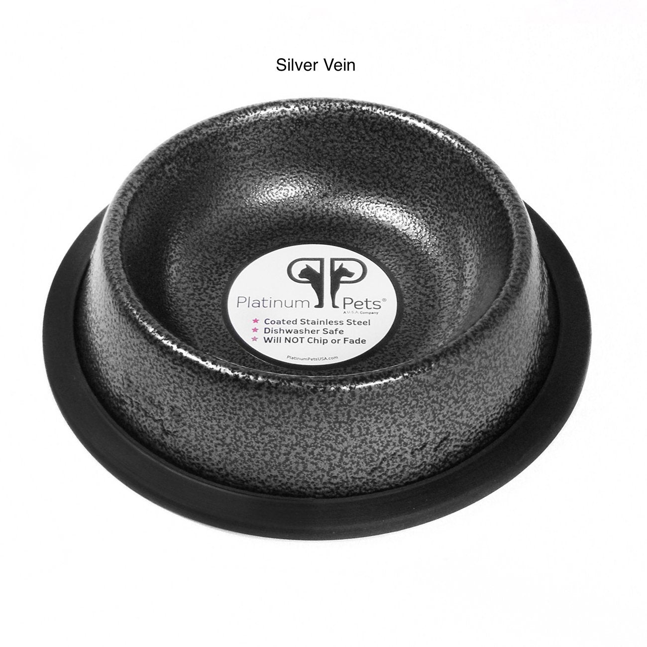 Platinum Pets Stainless Steel Embossed Non-Tip Cat Bowl