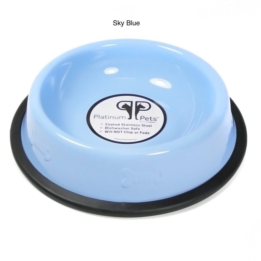 Platinum Pets Stainless Steel Embossed Non-Tip Cat Bowl