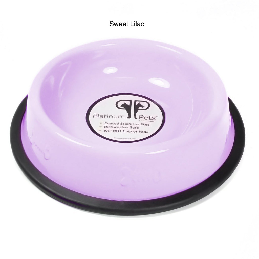 Platinum Pets Stainless Steel Embossed Non-Tip Cat Bowl