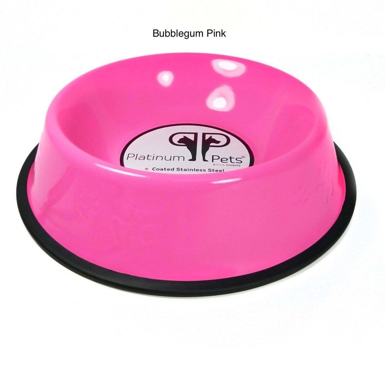 Platinum Pets Stainless Steel Embossed Non-Tip Dog Bowl 3 Cups