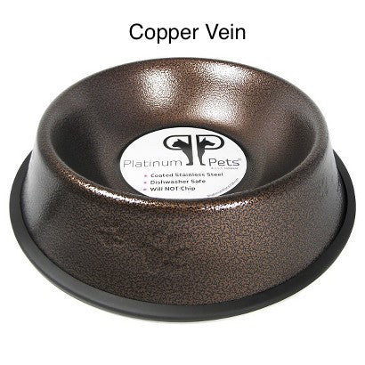 Platinum Pets Stainless Steel Embossed Non-Tip Dog Bowl 6.25 Cups