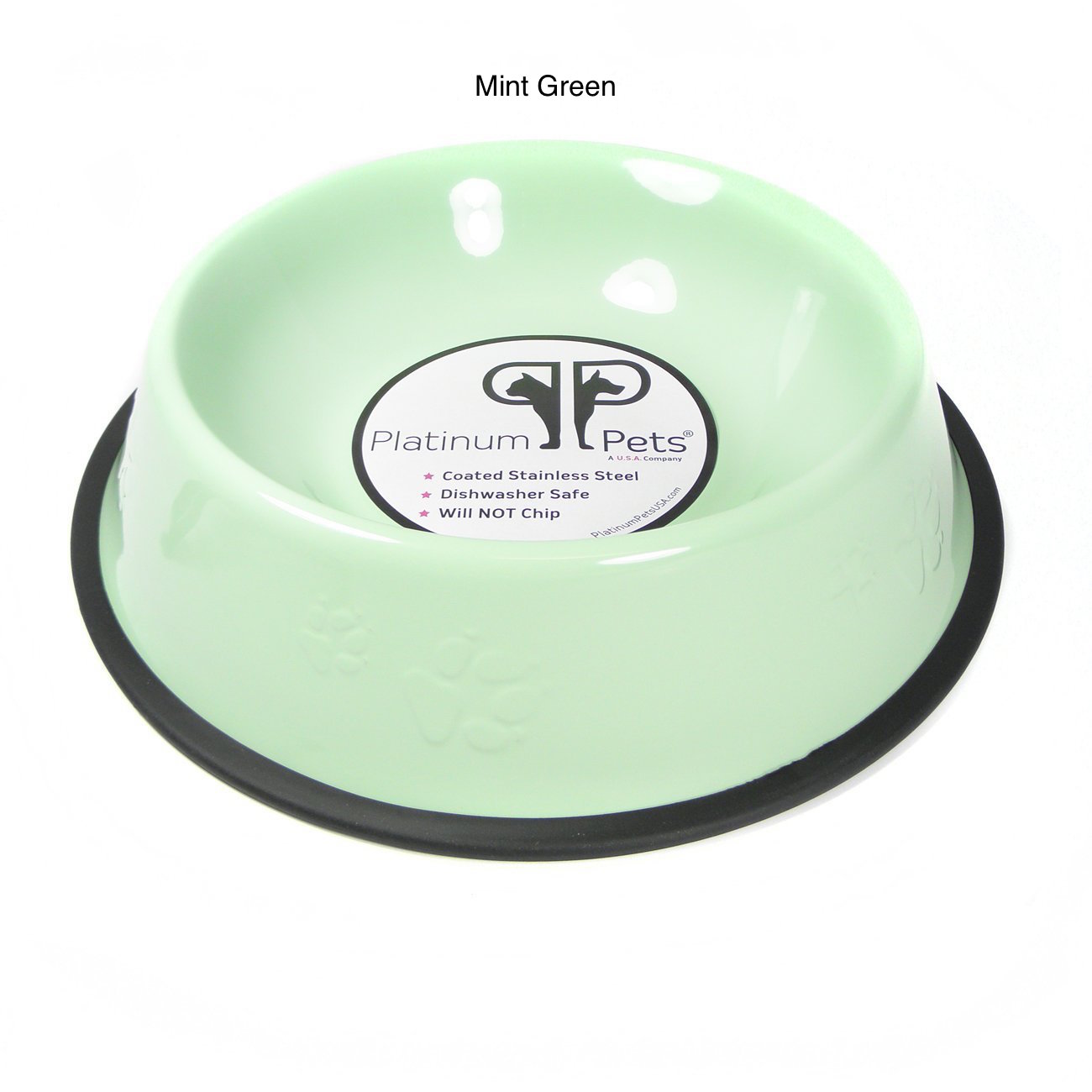 Platinum Pets Stainless Steel Embossed Non-Tip Dog Bowl 6.25 Cups