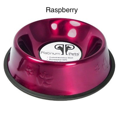 Platinum Pets Stainless Steel Embossed Non-Tip Puppy Bowl