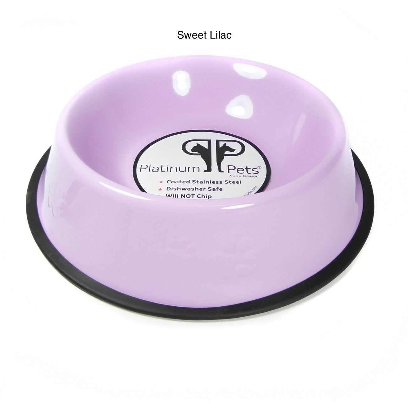 Platinum Pets Stainless Steel Embossed Non-Tip Dog Bowl 3 Cups