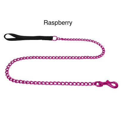 "Platinum Pets Stainless Steel Chain Leash With Nylon Handle 48"" x 3mm"
